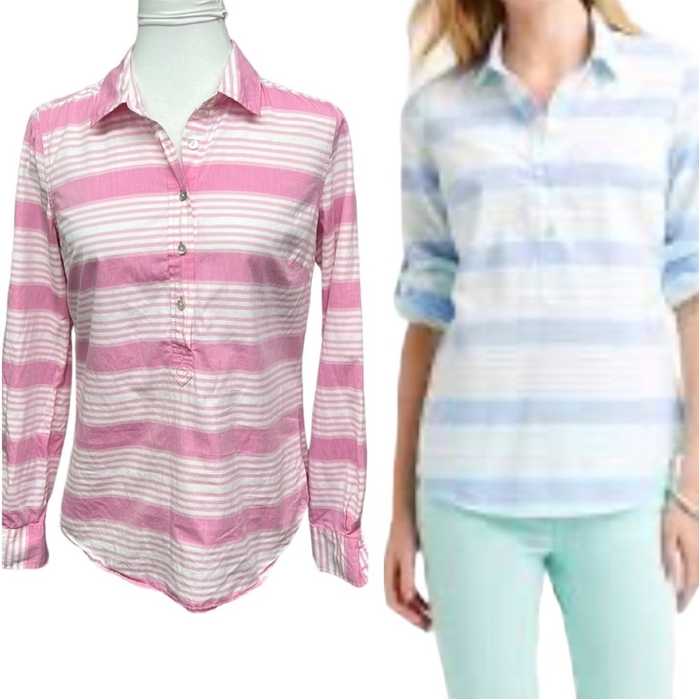Vineyard Vines “ Cove “ Striped Poplin Blouse